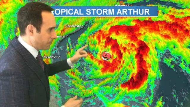 Tropical Storm Arthur nudging closer to North Carolina coast - CBS News