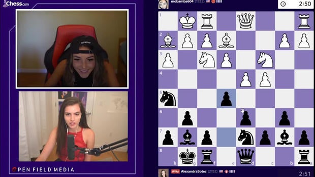 How do chess rs who play physically put up a digital game in their  videos?( like the image of Botez Live playing with 5 random dudes.) :  r/chessbeginners