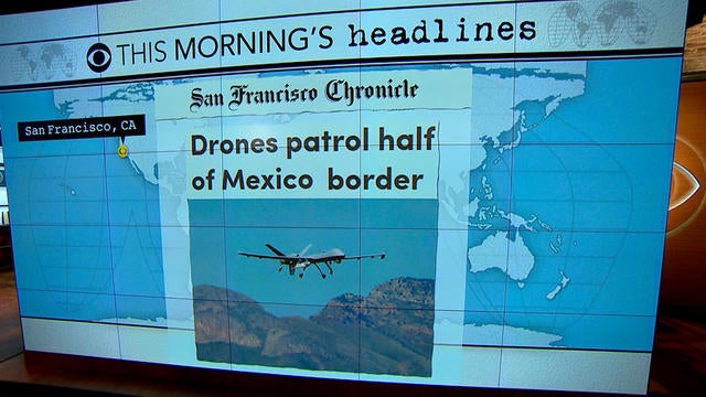 U.S. drones now patrol half of the Mexican border - CBS News
