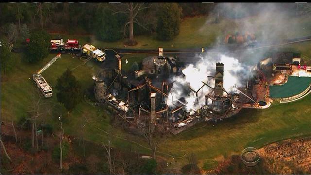 6 missing as fire destroys huge Maryland mansion - CBS News