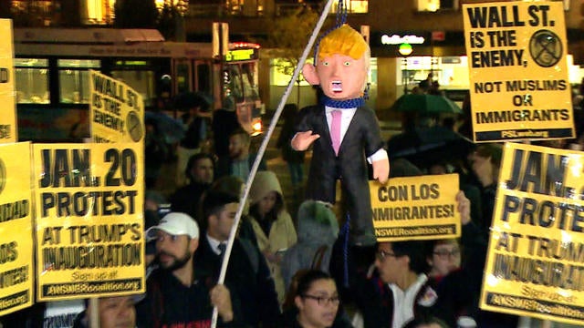 Anti-Trump protesters take to streets in cities nationwide - CBS News