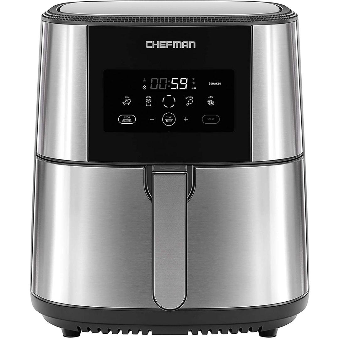 Chefman TurboFry Air Fryer, XL 8-Qt Capacity for Family Cooking, BPA-Free w/Dishwasher Safe Basket, Nonstick Square Stainless Steel Airfryer w/One-Touch Presets 