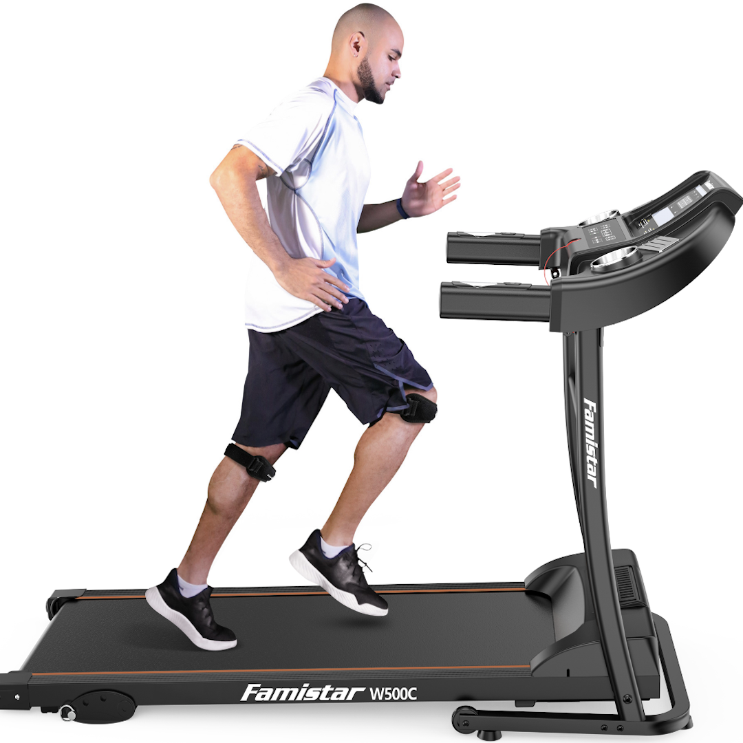 Famistar W500C Electric Folding Treadmill with Heart Pulse System/ Low Noise Electric Running Training Fitness Treadmill 