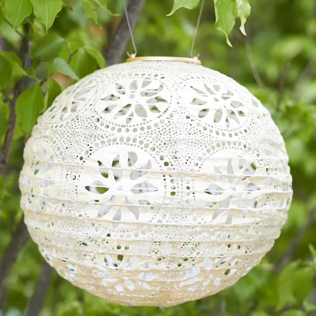 Terrain floral lace solar lantern 