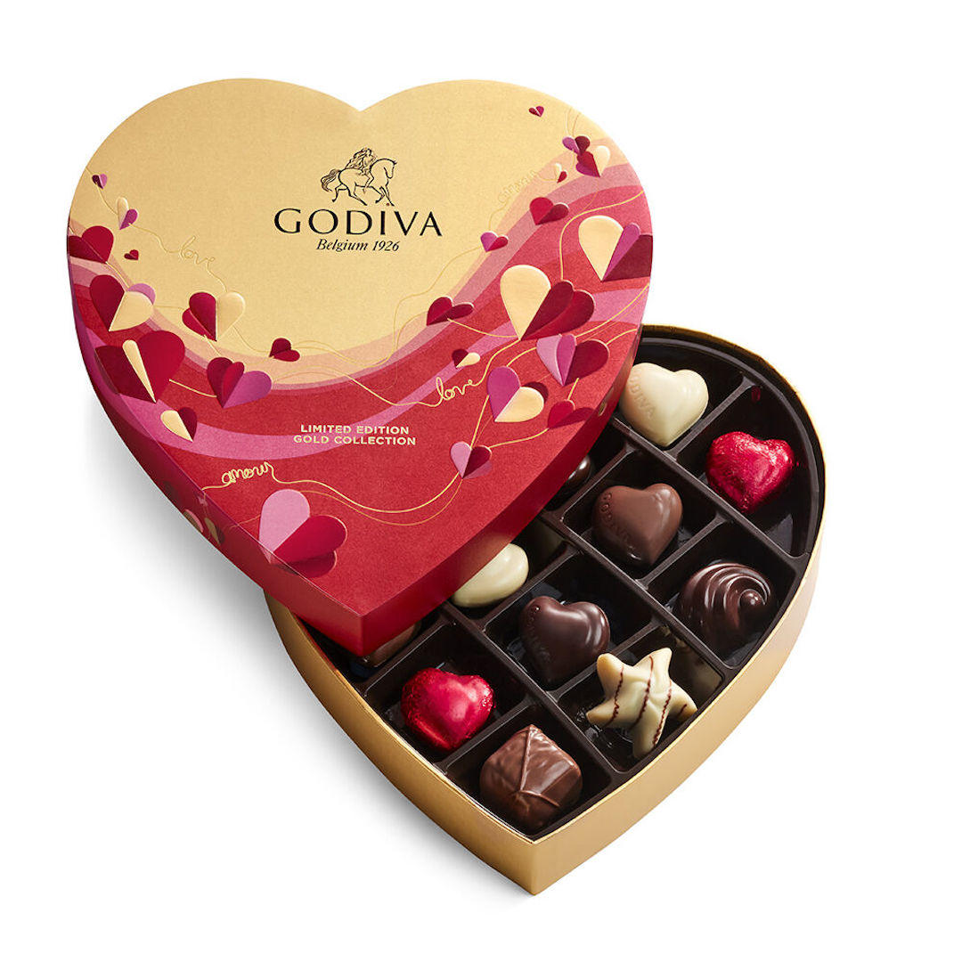 Godiva Valentine's Day Heart Assorted Chocolate Gift Box 