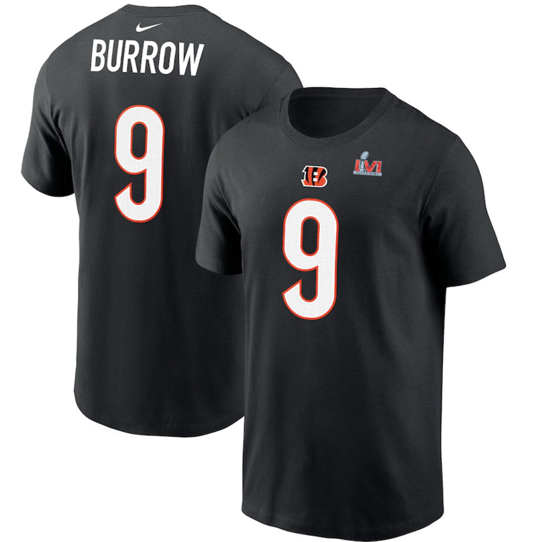 Joe Burrow Cincinnati Bengals Nike Super Bowl LVI bound name and number shirt: $42 