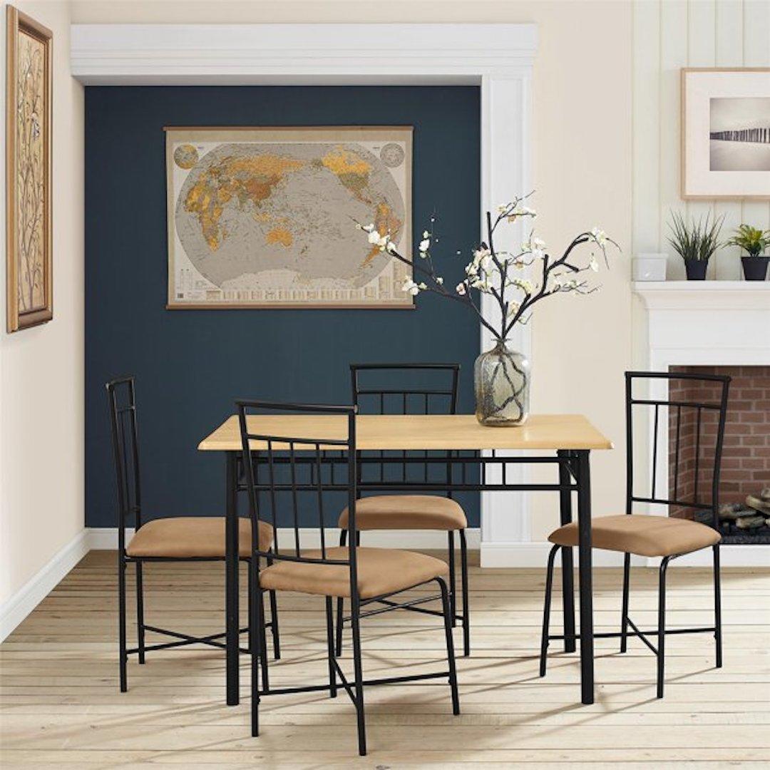 Mainstays Louise Traditional 5-Piece Wood & Metal Dining Set 