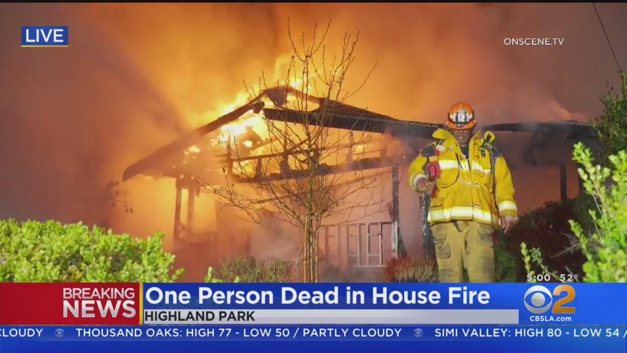 Man found dead after fire torches Highland Park home - CBS Los Angeles