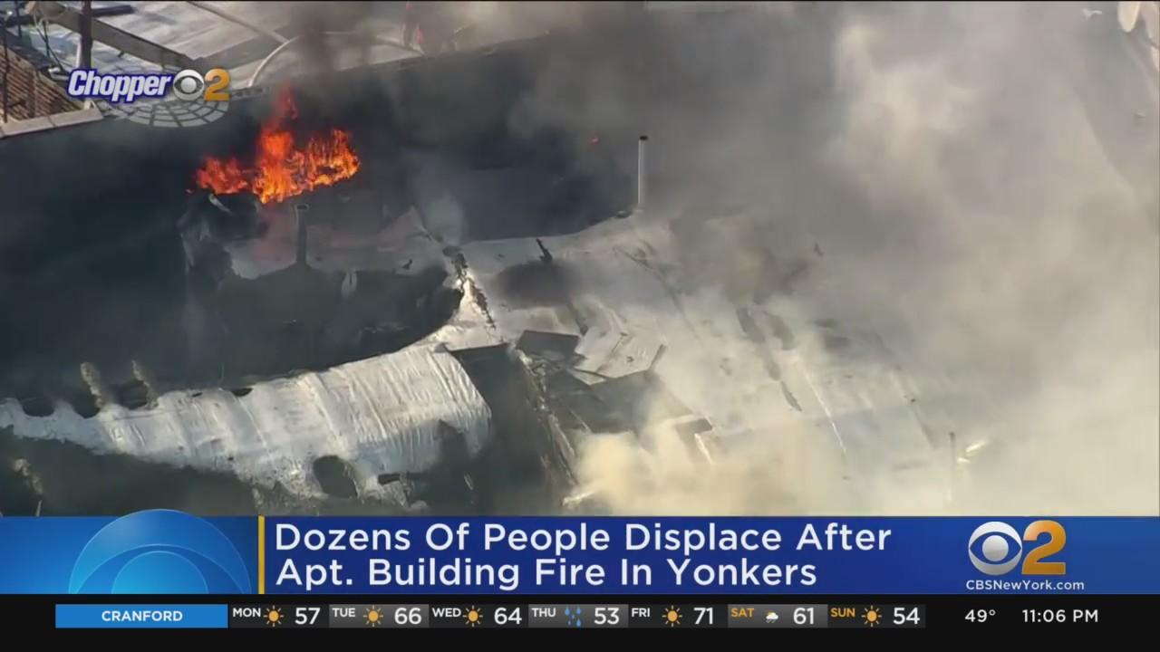3 dozen families displaced by Yonkers apartment building fire - CBS New ...