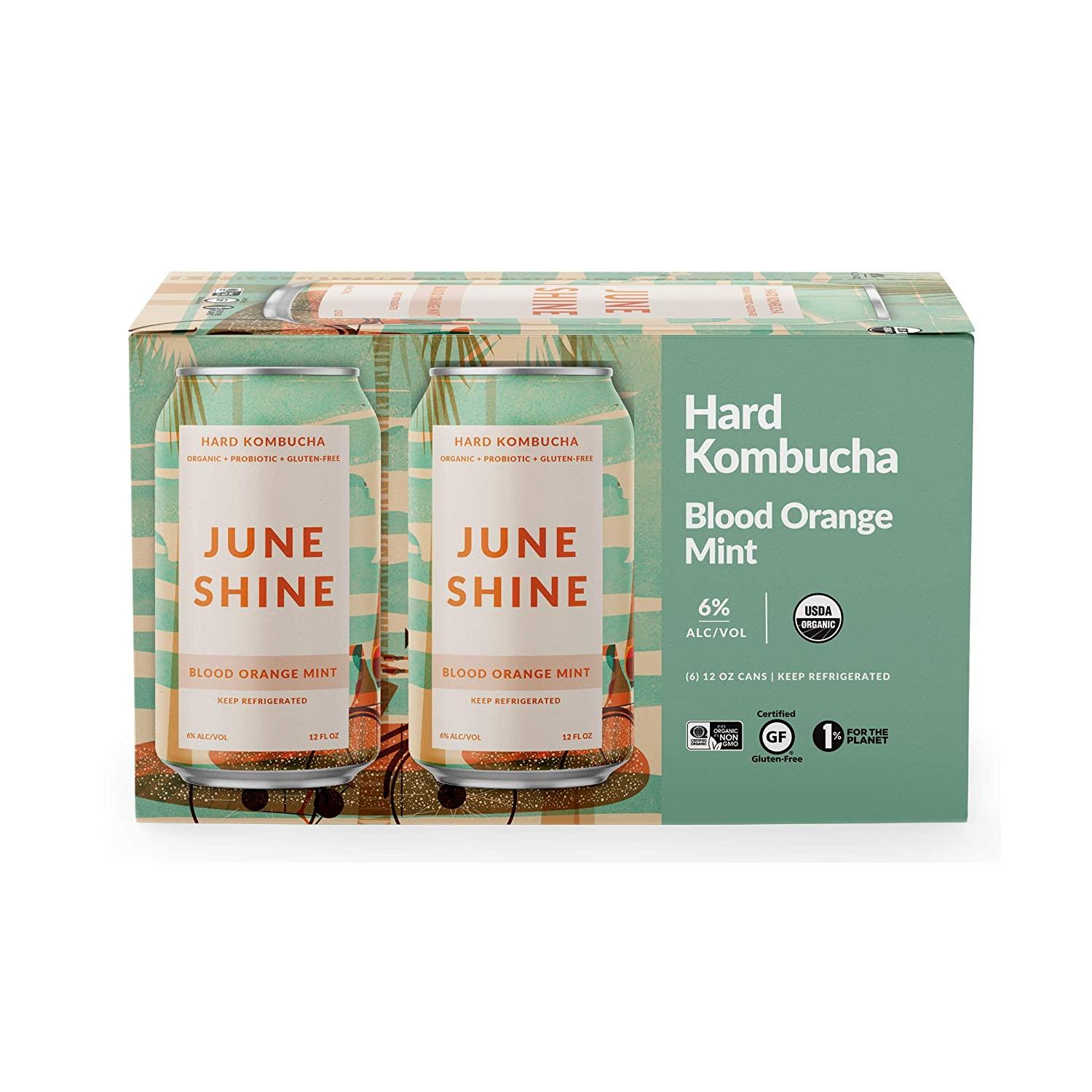 Juneshine Hard Kombucha Blood Orange Mint 