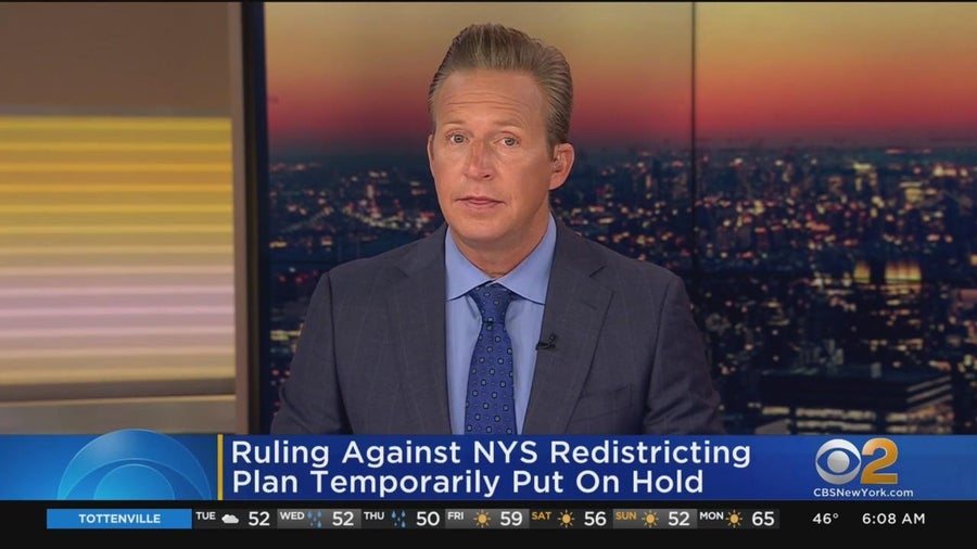 Ruling against New York's redistricting plan temporarily on hold - CBS ...