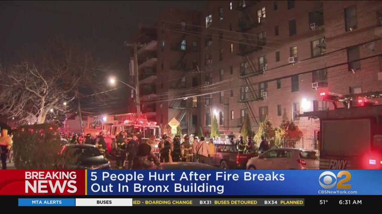 5 hurt, including 3 firefighters, in Bronx fire - CBS New York