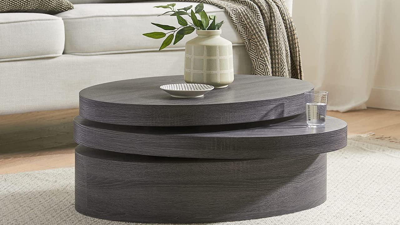 Christopher Knight Home Small Oval Mod Rotatable Coffee Table 