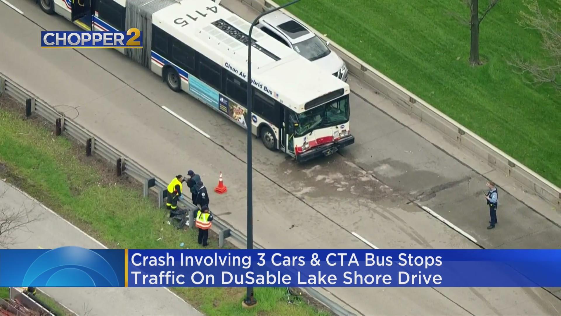 Five injured in CTA bus crash on DuSable Lake Shore Drive in Kenwood ...