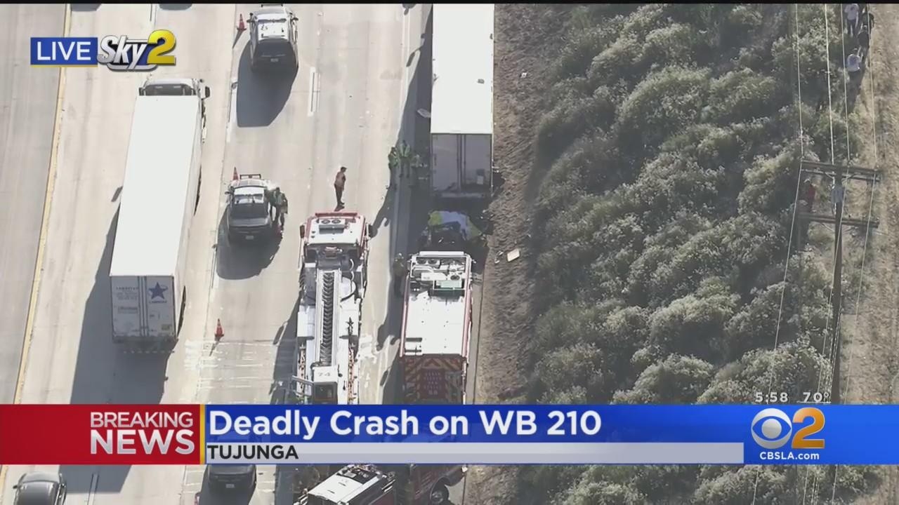 2 dead after sedan collides with big rig on 210 Freeway in Tujunga ...