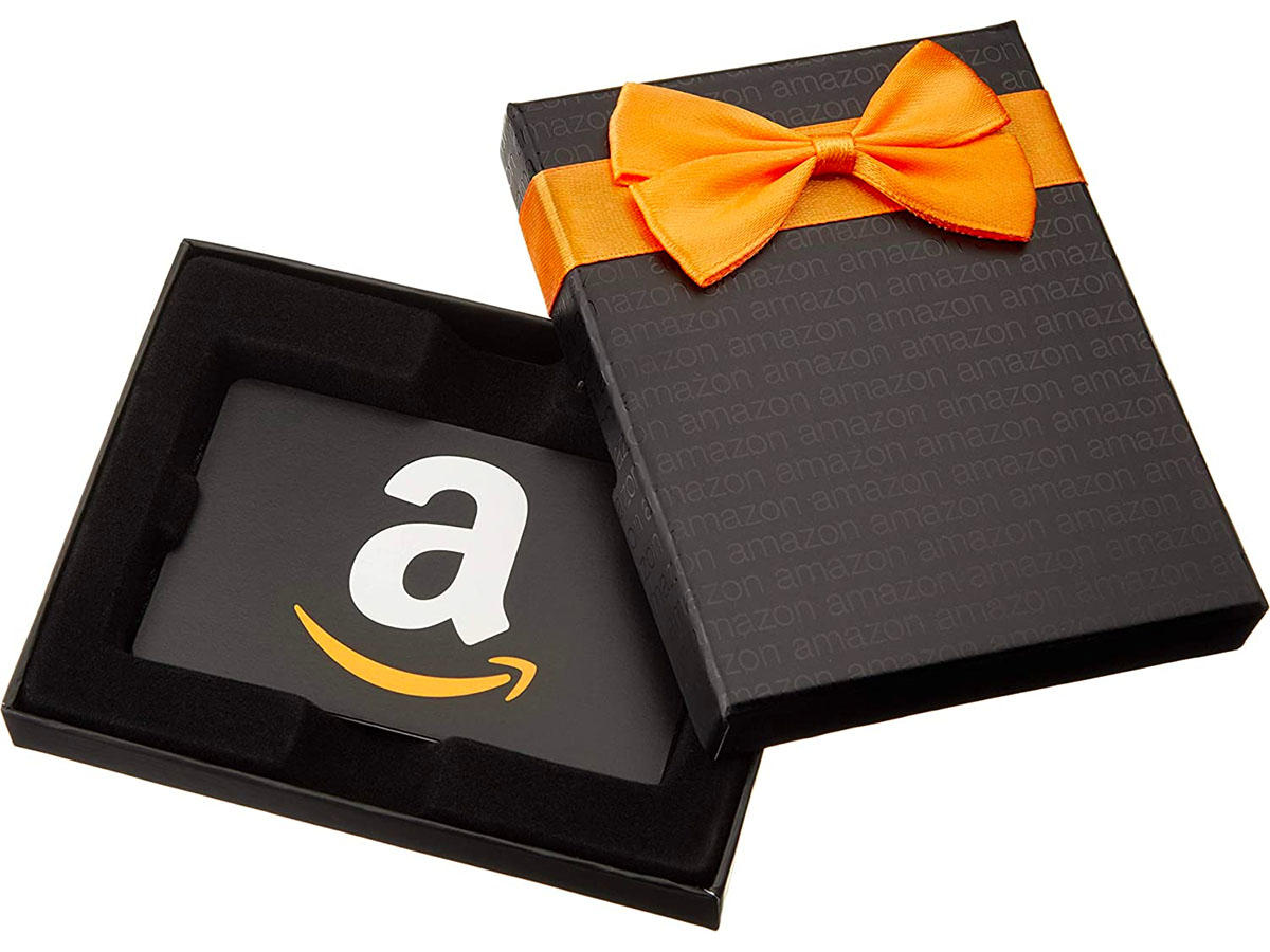 Amazon gift card in box 
