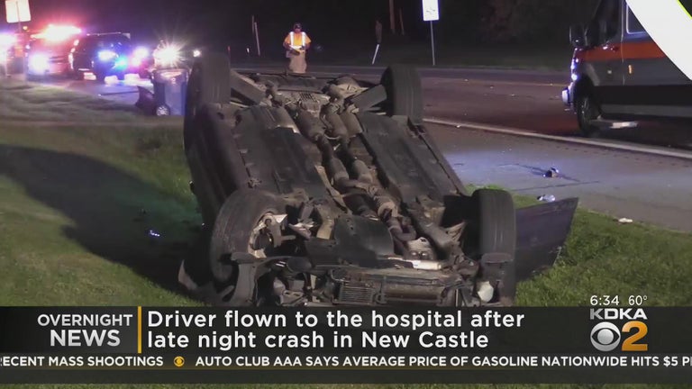 Driver flown to the hospital following crash in New Castle - CBS Pittsburgh
