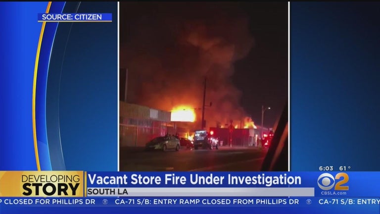 Dozens of firefighters battle blaze at vacant South Los Angeles ...