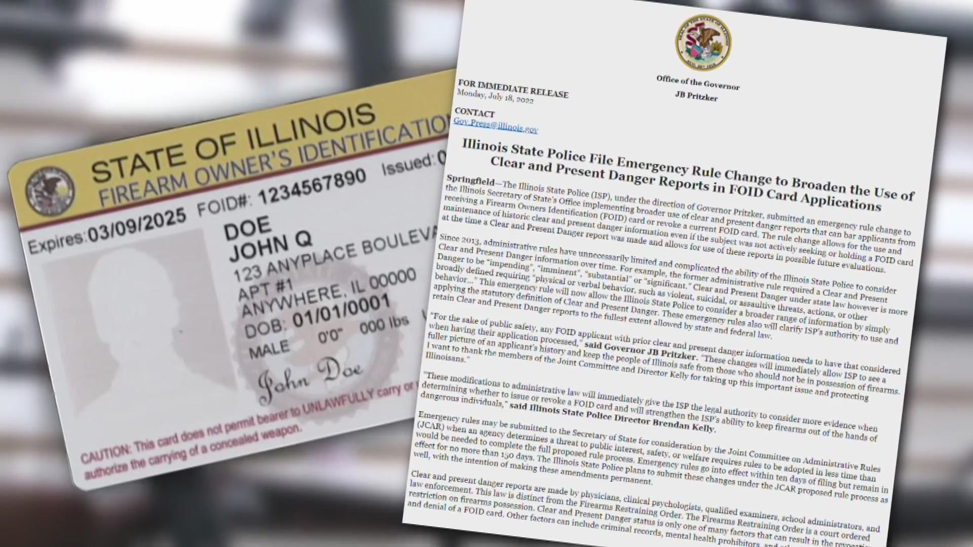 Foid Terminated Gov. Pritzker calls for change in guidelines for who can be deemed ...
