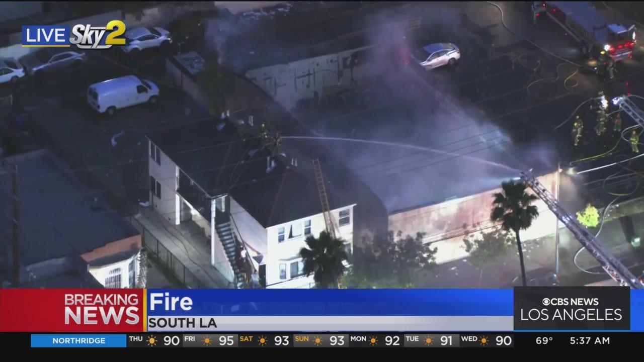 Three firefighters injured while battling large fire at commercial ...