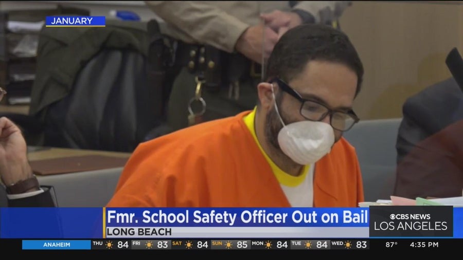 Long Beach school officer charged with murder, posts bail - CBS Los Angeles