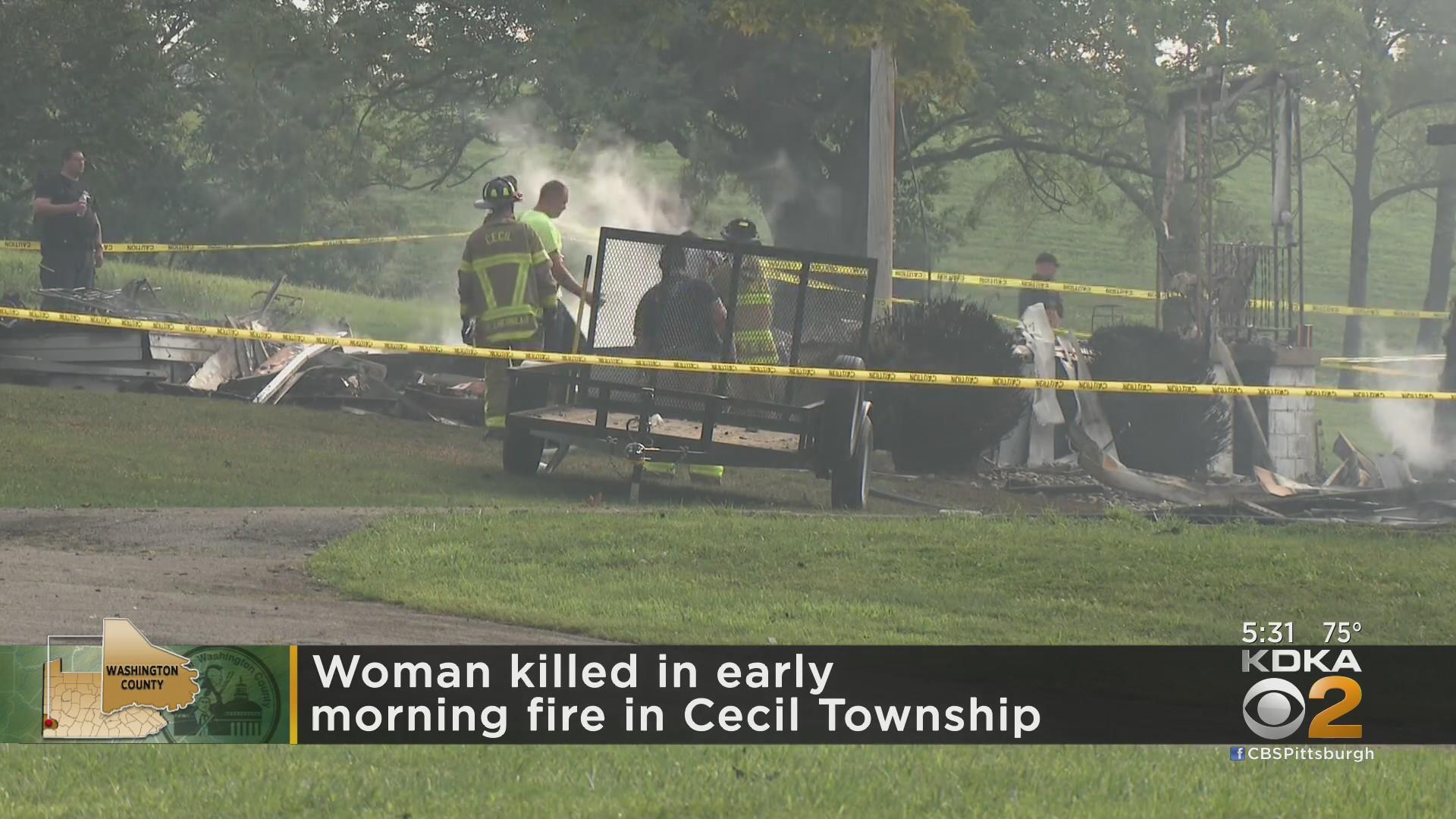 Woman killed in Cecil Township house fire - CBS Pittsburgh