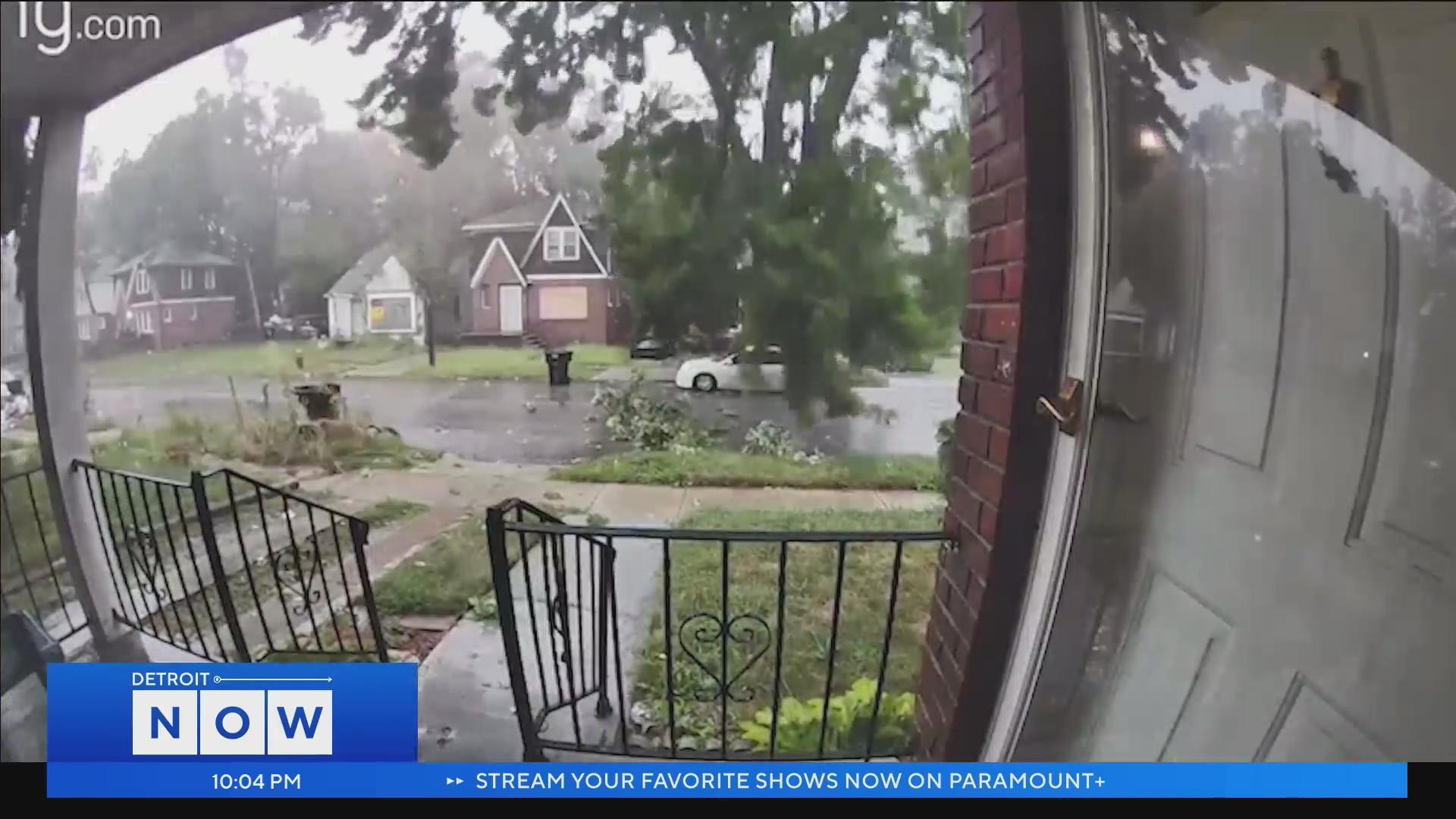 Woman displaced after tree falls on Detroit home during storm - CBS Detroit