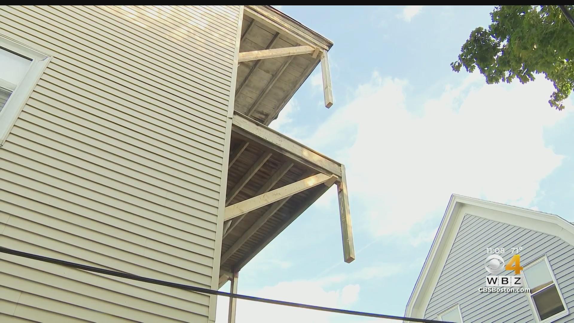 Worker injured after porch collapse in Boston - CBS Boston