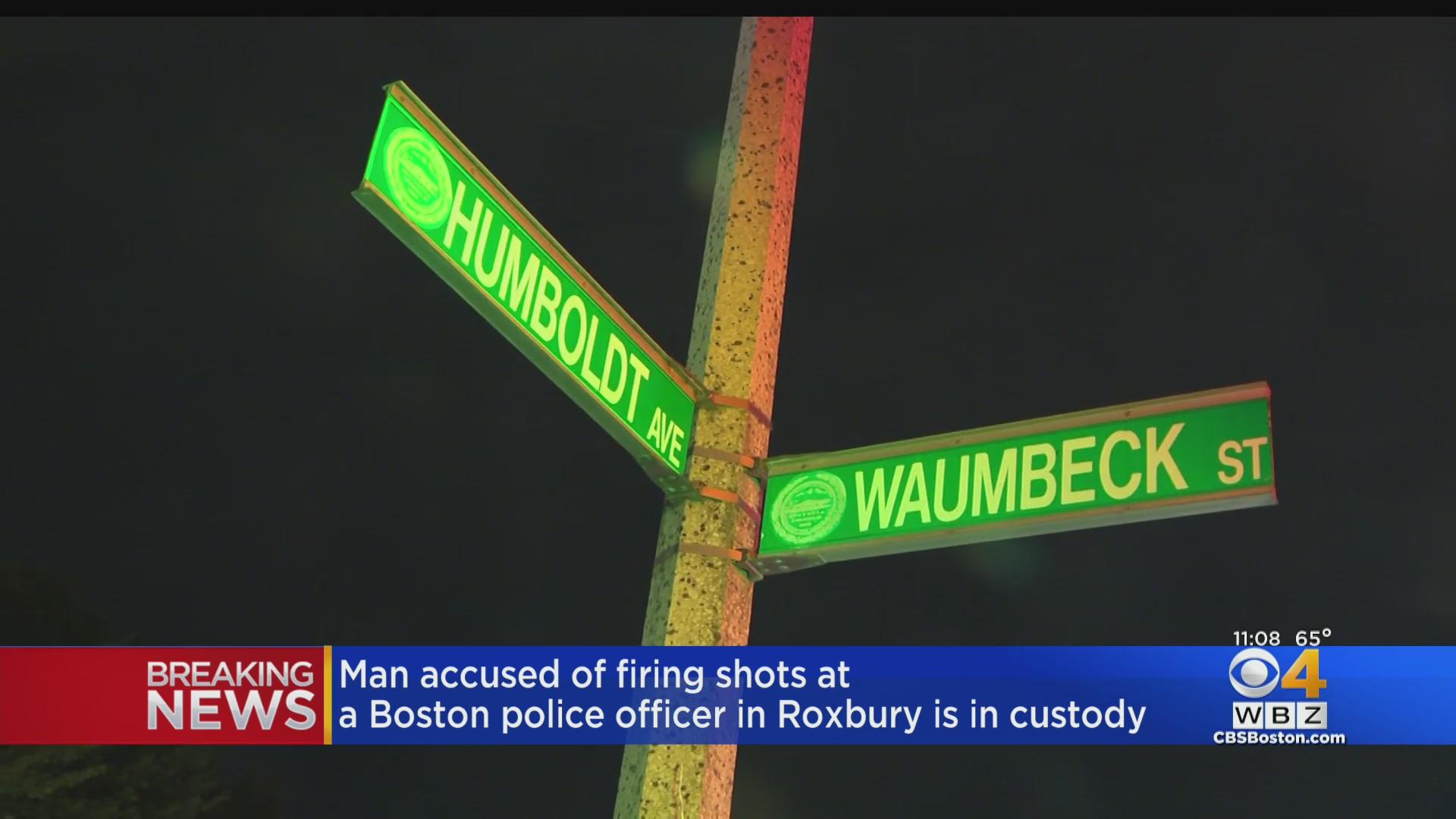 Suspect arrested after shots fired at Boston police officer in Roxbury ...
