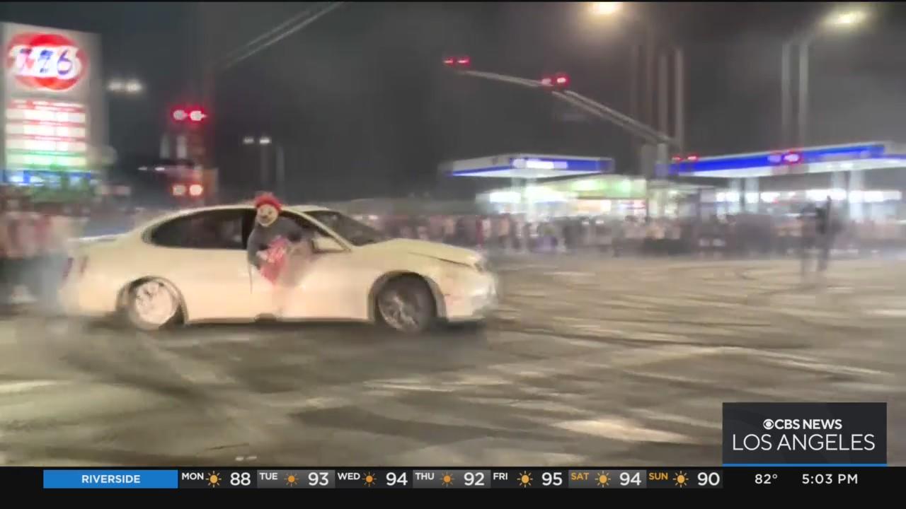 Caught on video: Crowds dodge speeding cars at street takeover in ...