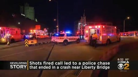 Police chase ends in crash on Liberty Bridge after gunfire in Dormont ...