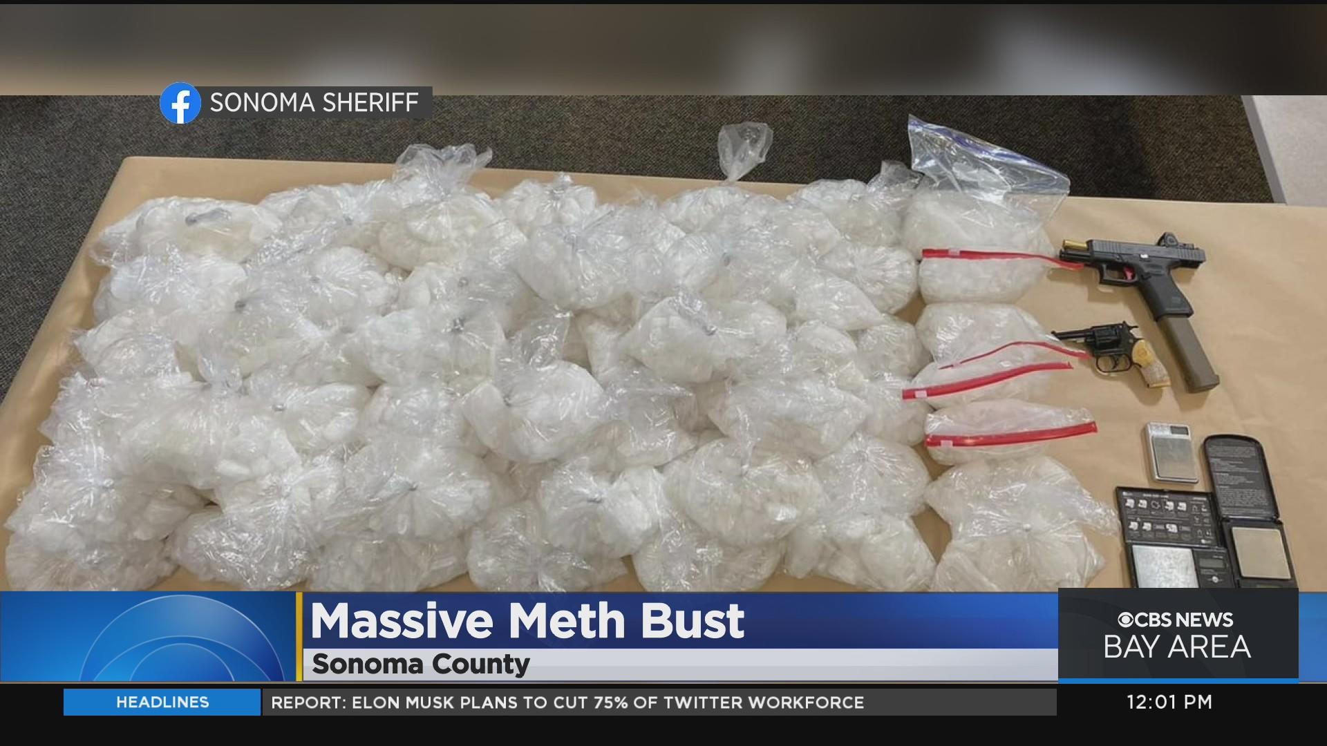 Nearly 73 pounds of meth seized in Sonoma County drug bust - CBS San ...