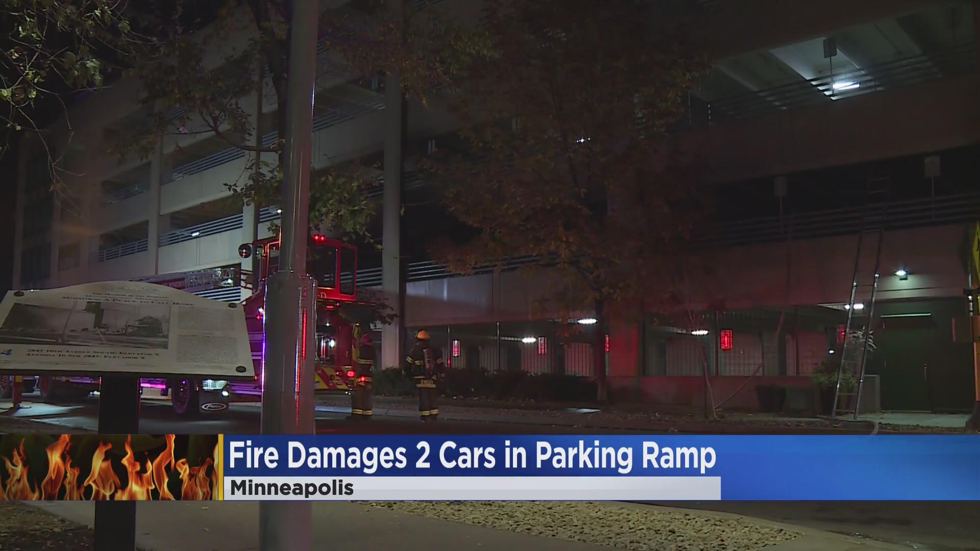 Crews extinguish cars on fire in south Minneapolis parking ramp - CBS ...