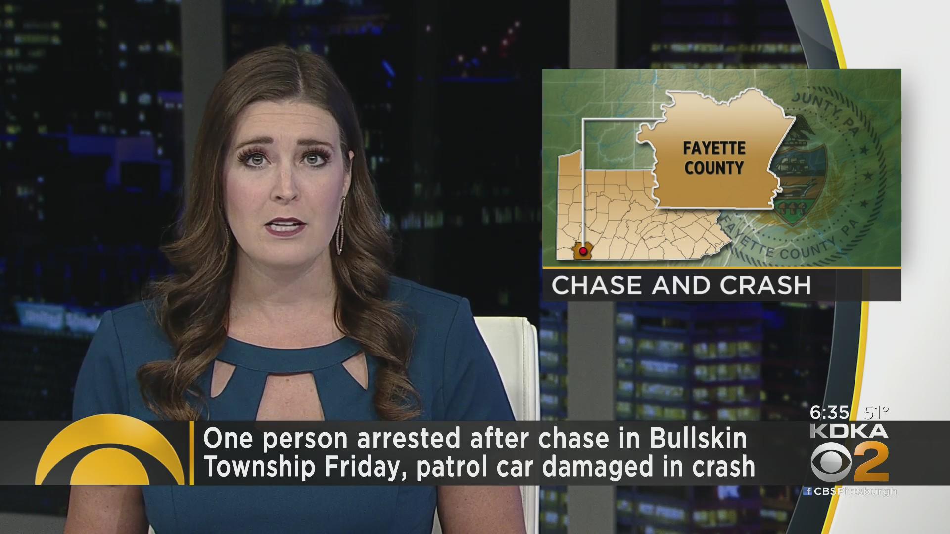 1 person arrested after police chase in Fayette County - CBS Pittsburgh