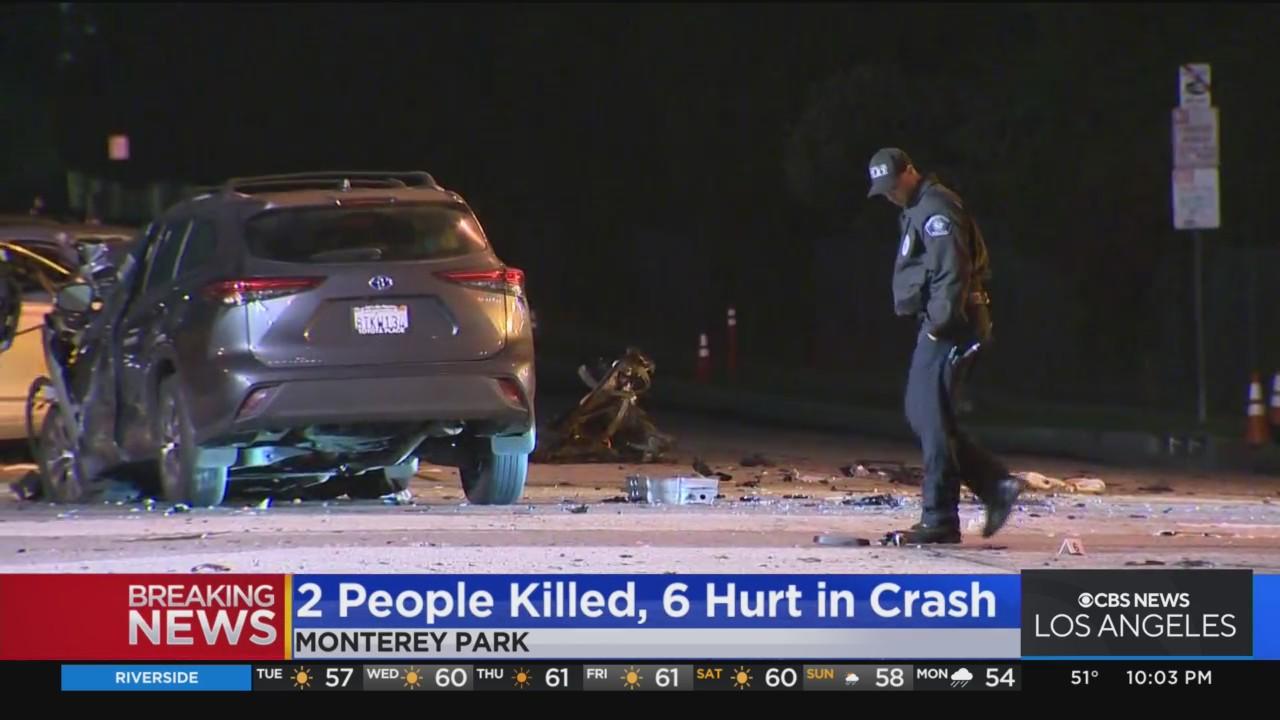 2 dead, 6 injured following multi-car crash in Monterey Park - CBS Los ...