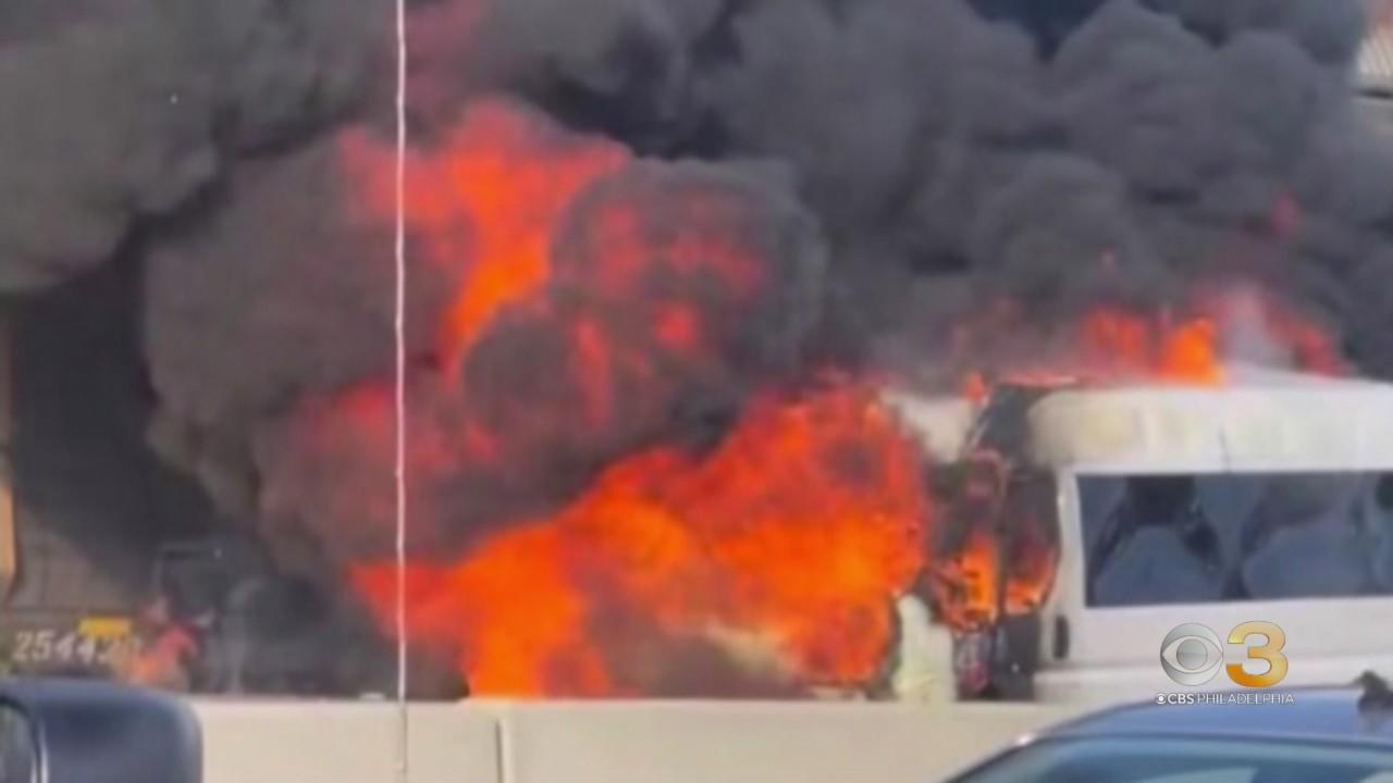 "Saved his life" Driver hailed hero after van catches fire CBS(01)