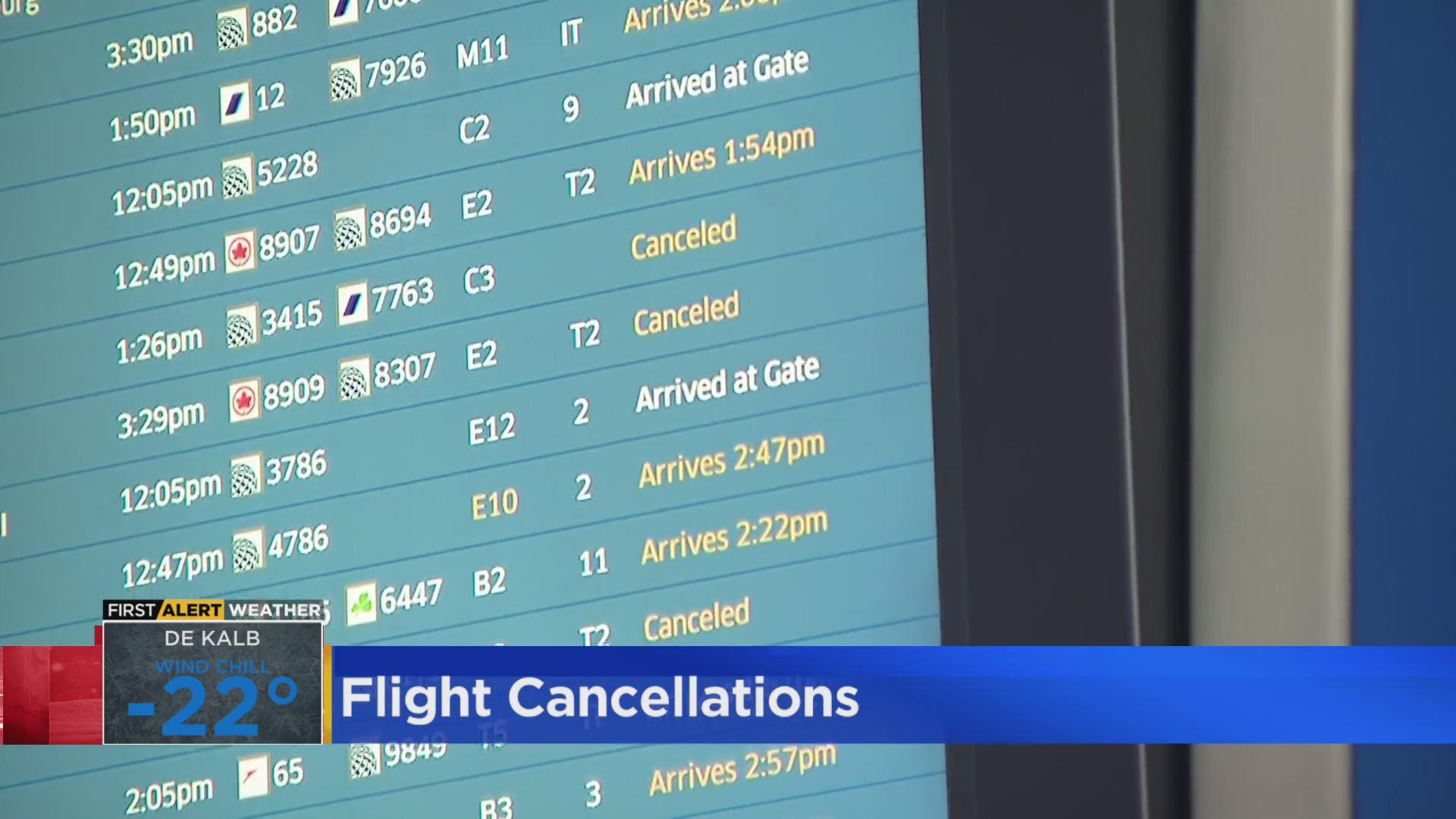 Chicago Winter Storm Warning: O'hare Flight Cancellations