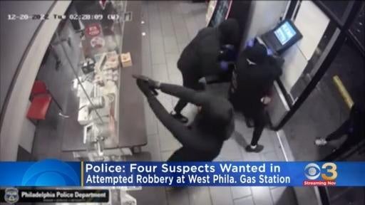 4 men wanted in attempted robbery at gas station: police - CBS Philadelphia