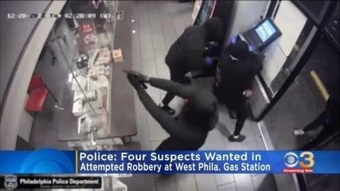 4 men wanted in attempted robbery at gas station: police - CBS Philadelphia