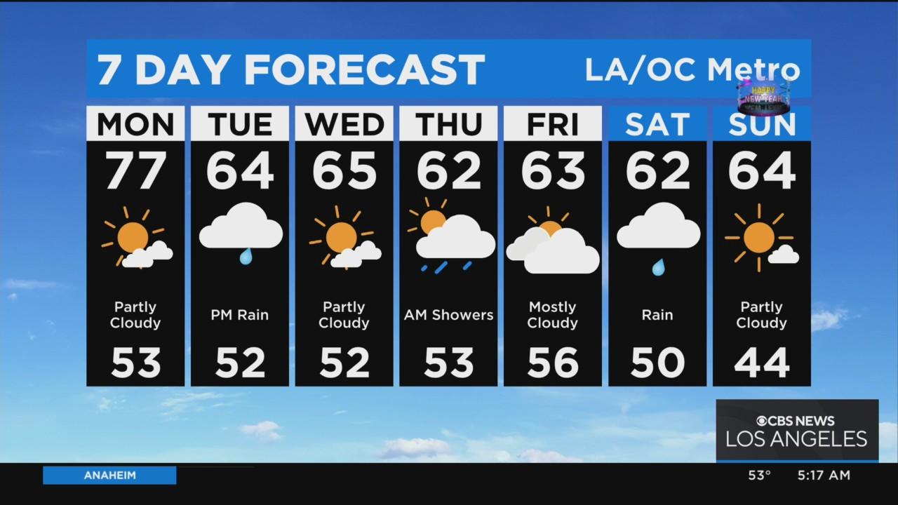 Rain headed to SoCal to close out 2022 - CBS Los Angeles