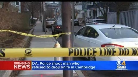 Man armed with large knife shot and killed by Cambridge Police officer ...