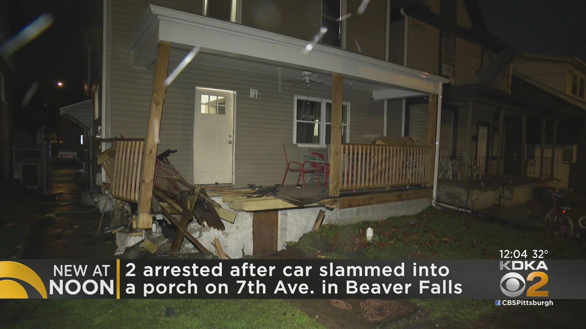 2 facing charges after car slams into Beaver Falls home - CBS Pittsburgh