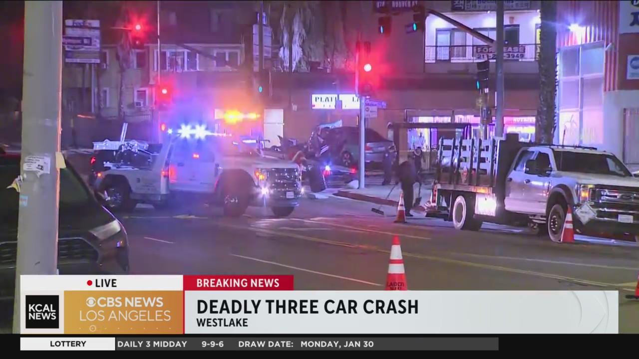 One dead, 1 detained in multi-vehicle Koreatown crash - CBS Los Angeles