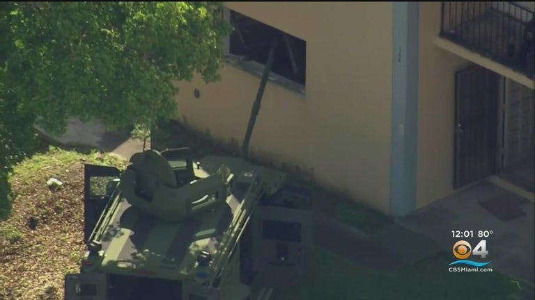 Miami-Dade SWAT standoff ends in shooting, barricaded person dead - CBS ...