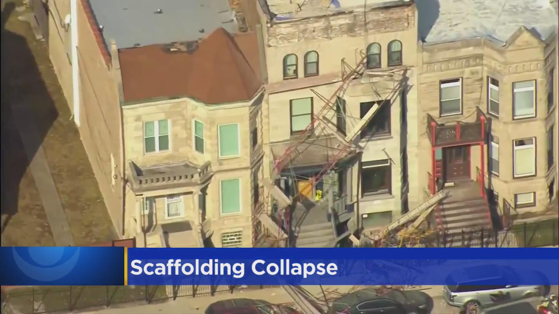 2 injured after scaffolding collapse in East Garfield Park - CBS Chicago