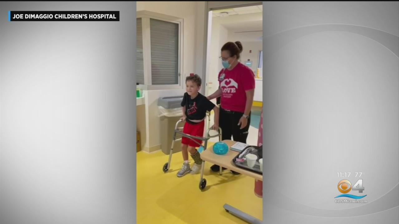 Boy, 7, leaves hospital months after crash killed mom CBS Miami
