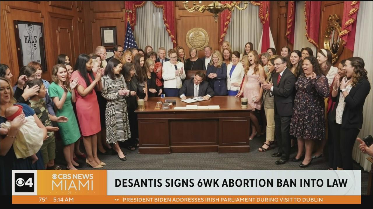 Gov. DeSantis signs 6-week abortion ban into law - CBS Miami