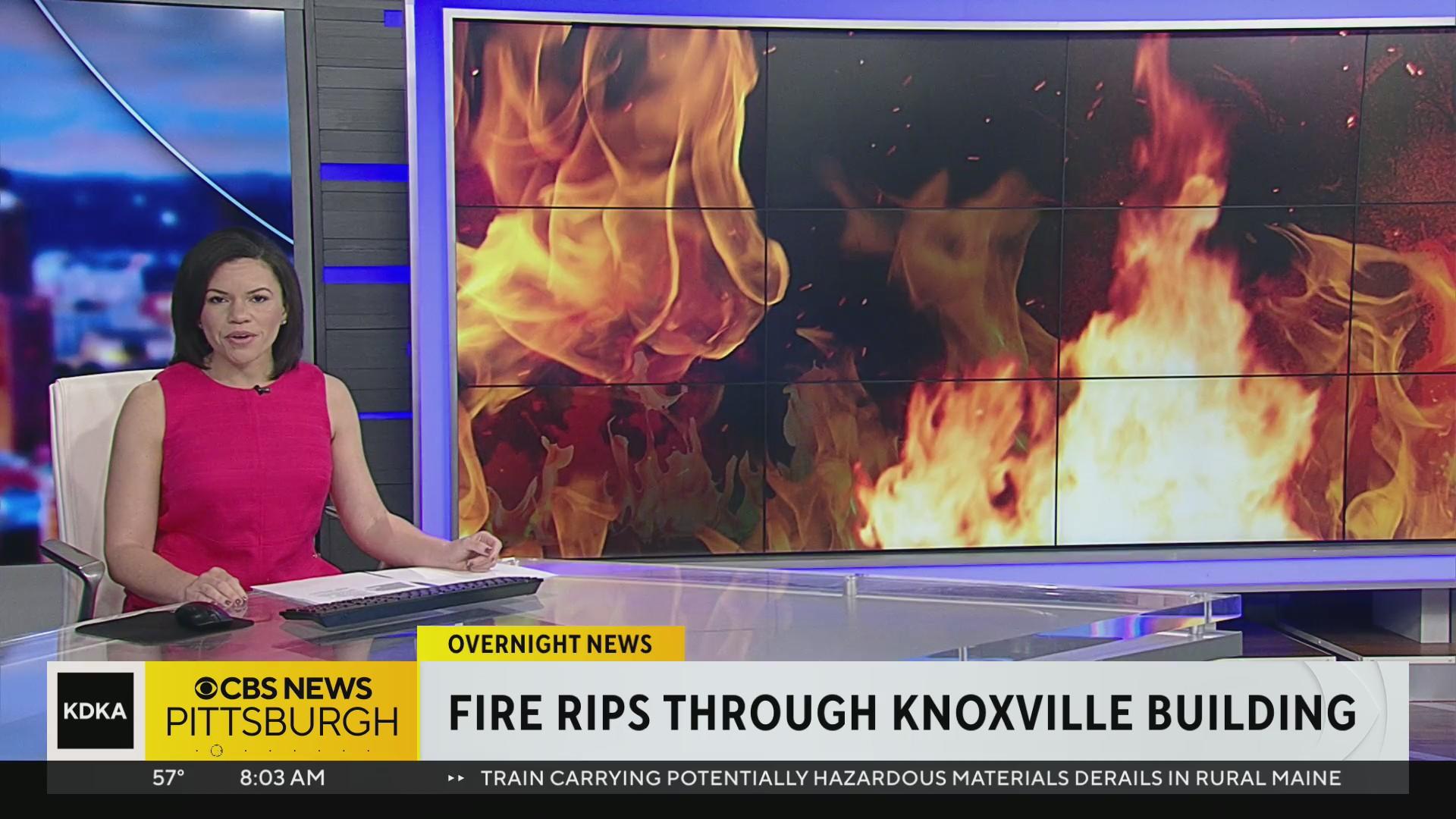 Fire rips through Knoxville building - CBS Pittsburgh