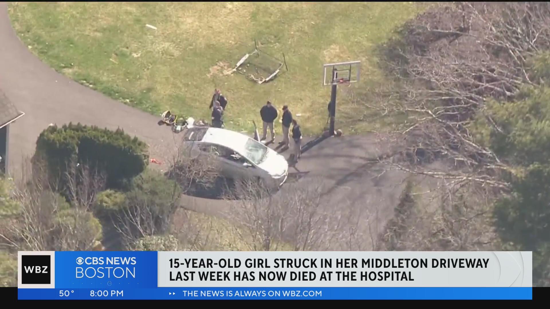 15-year-old girl struck by car in Middleton driveway has died - CBS Boston