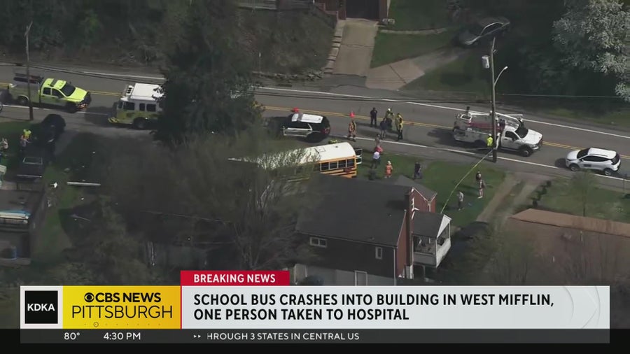 School bus crashes into home in West Mifflin - CBS Pittsburgh